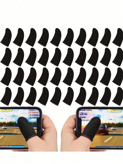 10pcs/5pcs Double-Layer Carbon Fiber Finger Sleeves, Minimalist Style Finger Sleeves, Seamless Touchscreen Breathable Anti-Sweat Finger Sleeves For Gaming