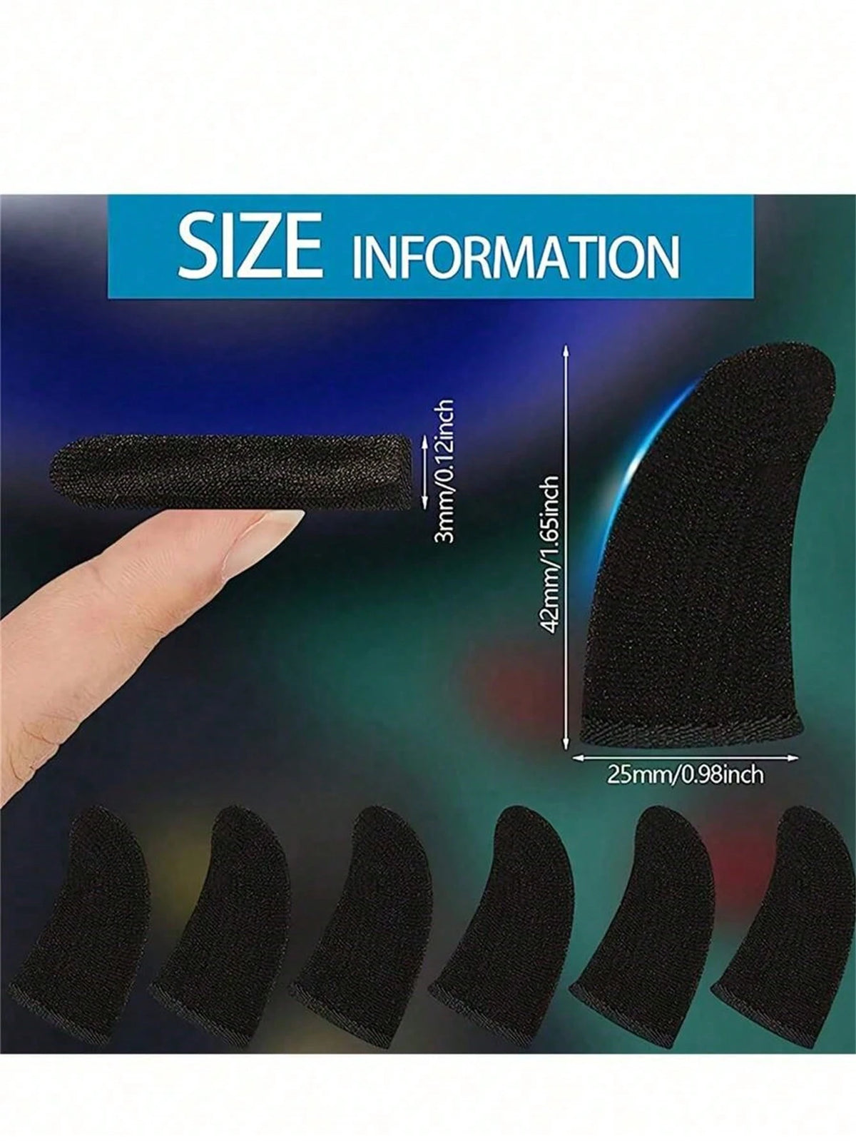 10pcs/5pcs Double-Layer Carbon Fiber Finger Sleeves, Minimalist Style Finger Sleeves, Seamless Touchscreen Breathable Anti-Sweat Finger Sleeves For Gaming