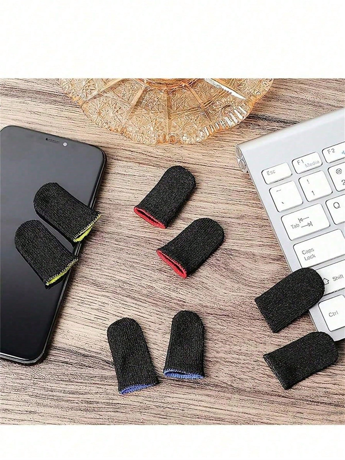 10pcs/5pcs Double-Layer Carbon Fiber Finger Sleeves, Minimalist Style Finger Sleeves, Seamless Touchscreen Breathable Anti-Sweat Finger Sleeves For Gaming