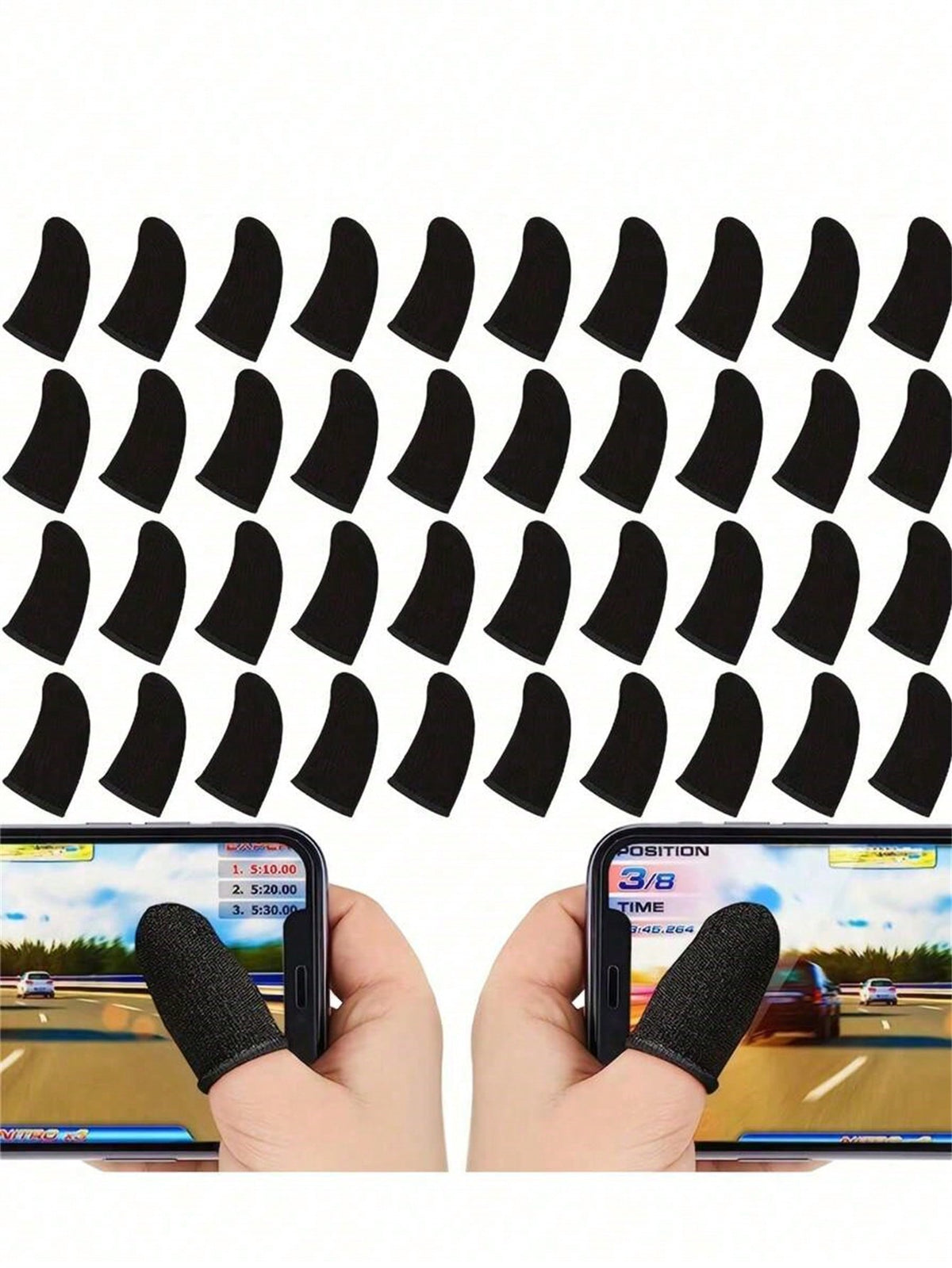 10pcs/5pcs Double-Layer Carbon Fiber Finger Sleeves, Minimalist Style Finger Sleeves, Seamless Touchscreen Breathable Anti-Sweat Finger Sleeves For Gaming