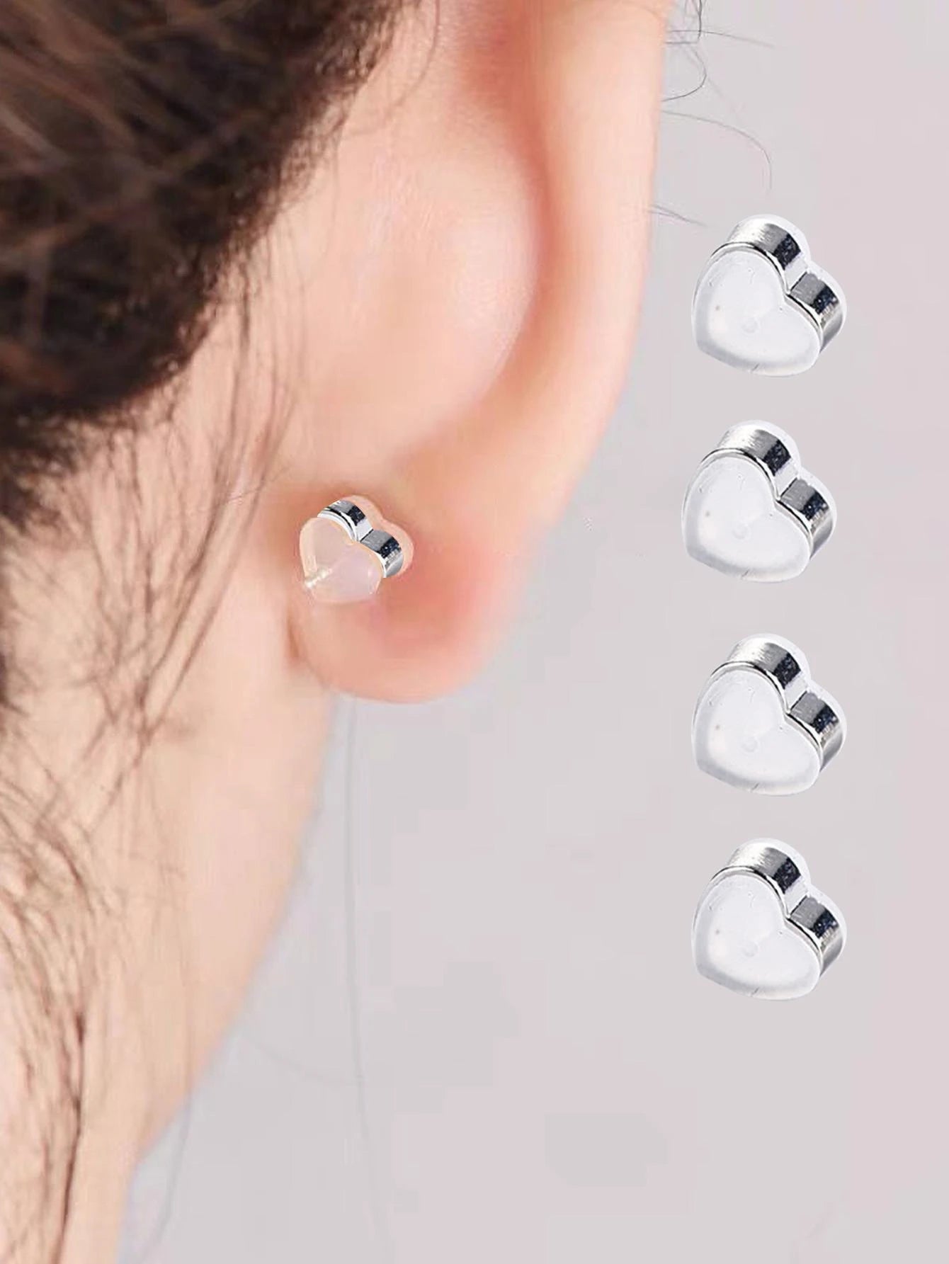 10pcs Anti-slip Silicone Ear Plugs With Heart-shaped Design