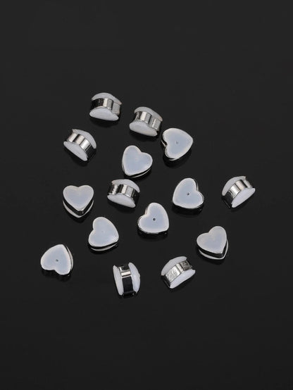 10pcs Anti-slip Silicone Ear Plugs With Heart-shaped Design