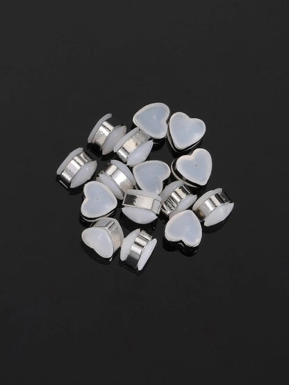 10pcs Anti-slip Silicone Ear Plugs With Heart-shaped Design