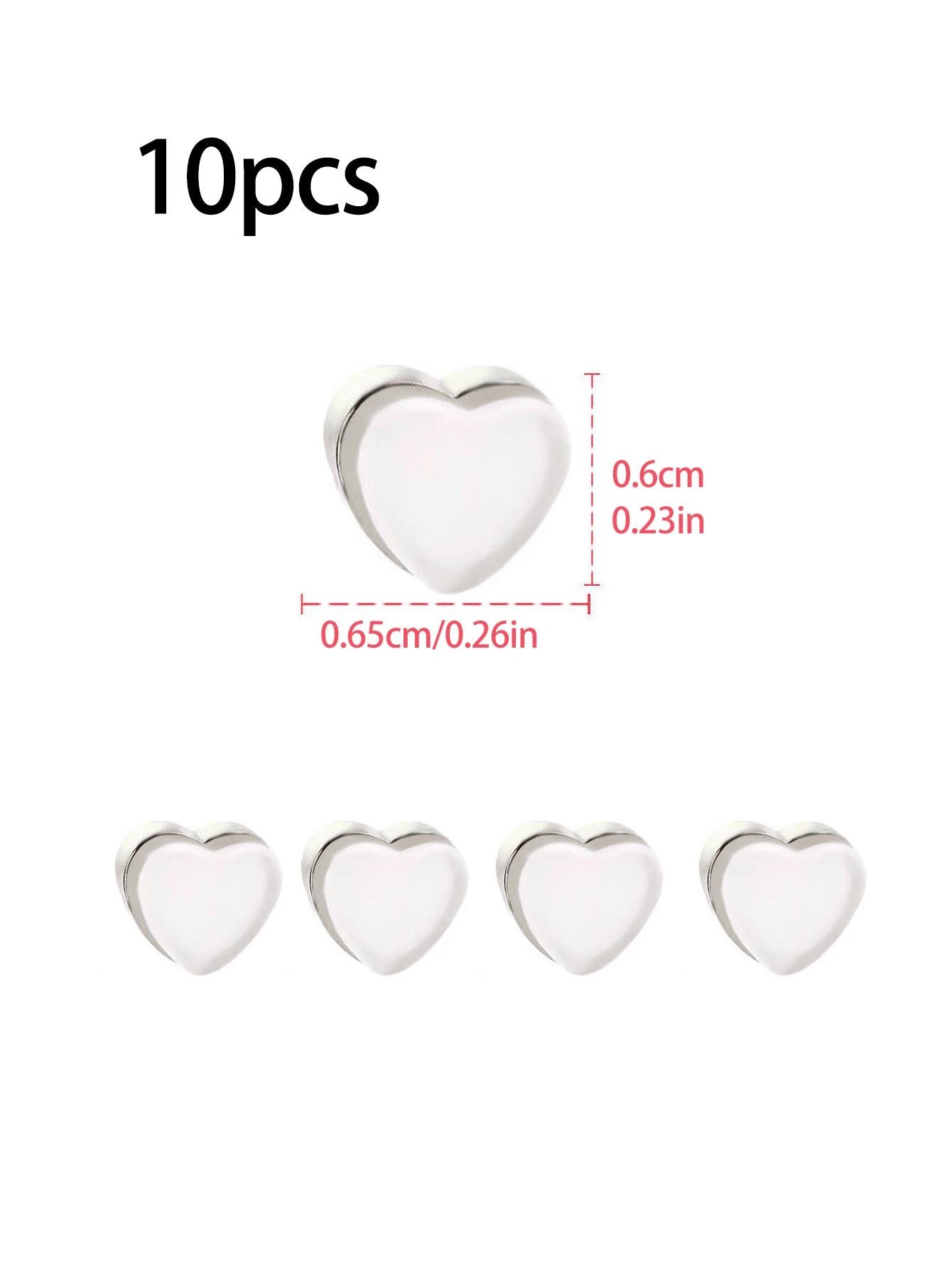 10pcs Anti-slip Silicone Ear Plugs With Heart-shaped Design