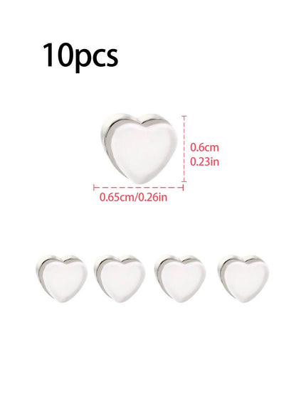 10pcs Anti-slip Silicone Ear Plugs With Heart-shaped Design