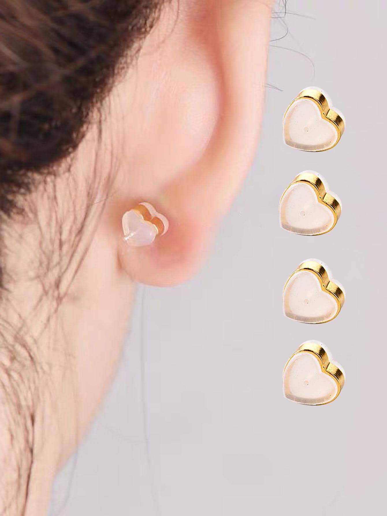 10pcs Anti-slip Silicone Ear Plugs With Heart-shaped Design