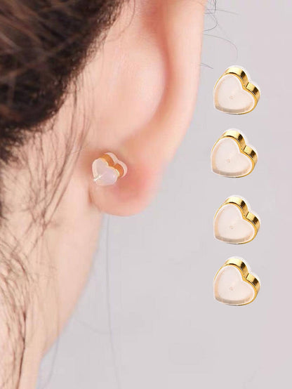 10pcs Anti-slip Silicone Ear Plugs With Heart-shaped Design