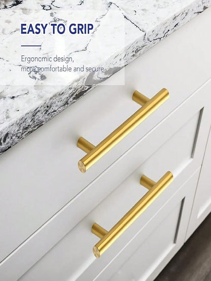 10Pcs Modern Stainless Steel Cabinet Pulls Modern Arch Design Brushed Metal Furniture Drawer Pull Hardware Pulls Bar Handle