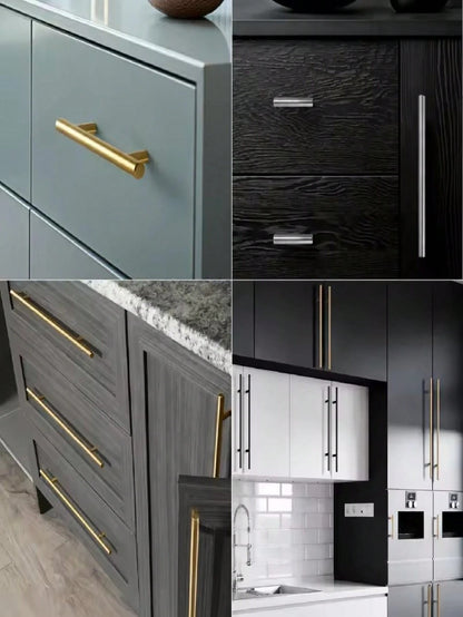 10Pcs Modern Stainless Steel Cabinet Pulls Modern Arch Design Brushed Metal Furniture Drawer Pull Hardware Pulls Bar Handle