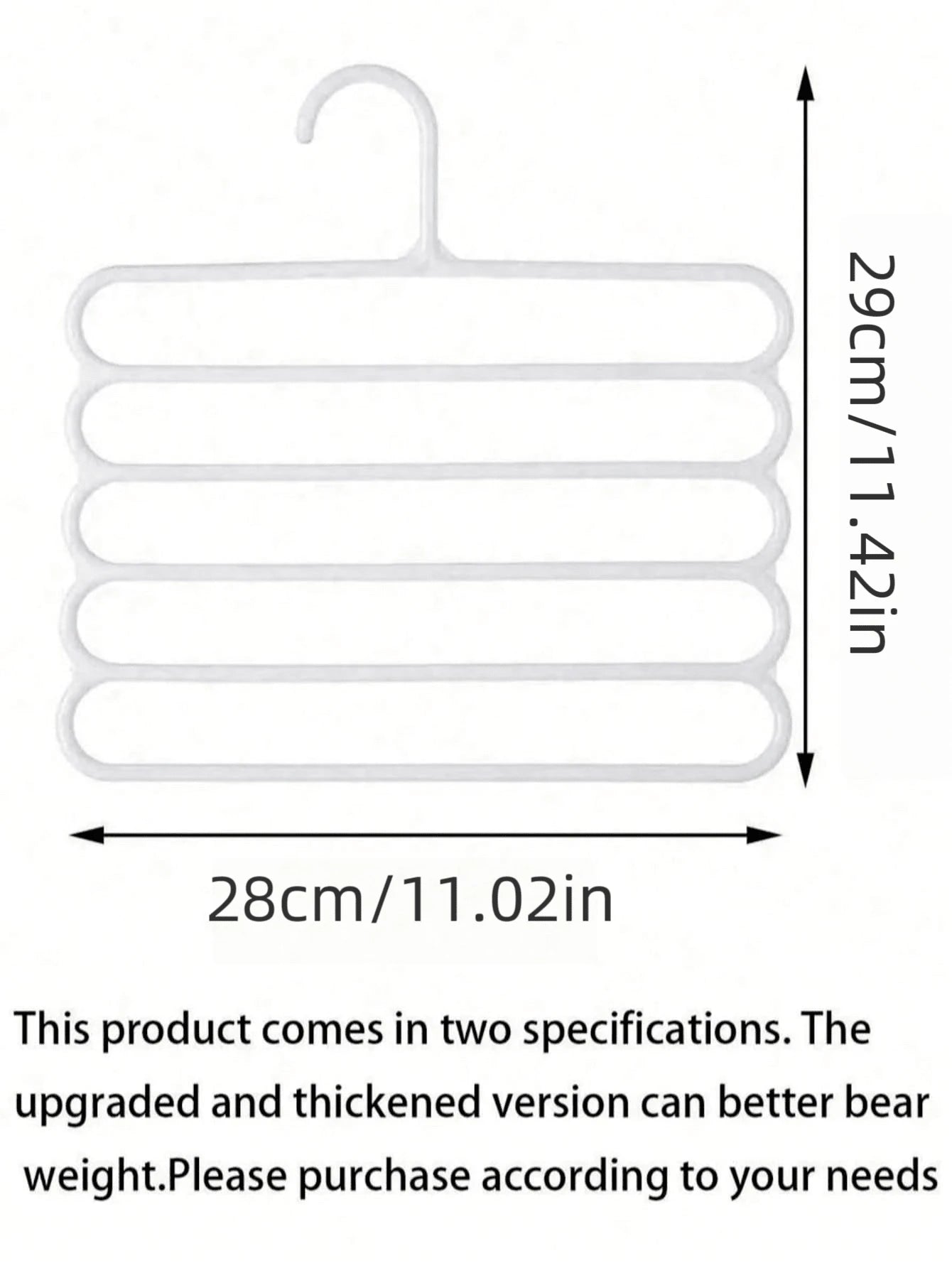 10pcs/Pack, 5pcs/Pack, 4pcs/Pack, 2pcs/Pack Or 1pc Hangers. Also Available 5-Tier Plastic Scarf Organizer, And Thicker More Durable Versions For Storing Pants, Scarves And Ties.