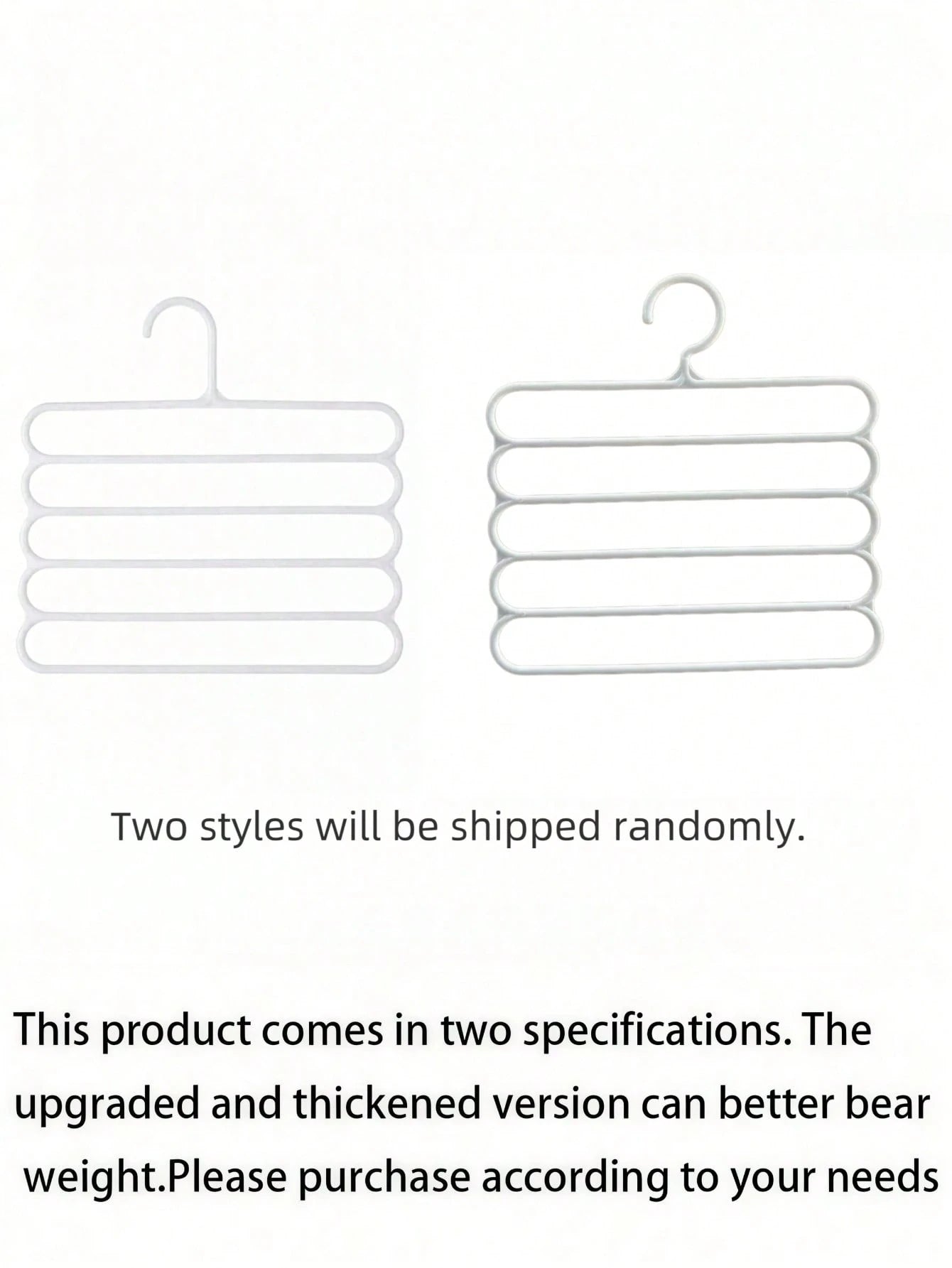 10pcs/Pack, 5pcs/Pack, 4pcs/Pack, 2pcs/Pack Or 1pc Hangers. Also Available 5-Tier Plastic Scarf Organizer, And Thicker More Durable Versions For Storing Pants, Scarves And Ties.