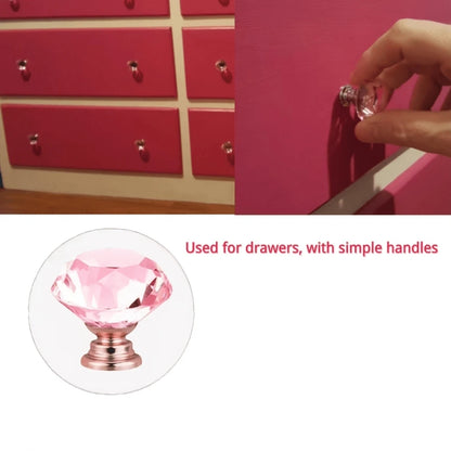 10pcs Transparent Pink, Champagne Gold Crystal Glass Knobs, Suitable For Kitchen Cabinets, Vanity, Drawers, Bathroom Vanity, Wardrobe Doors And Hardware Accessories