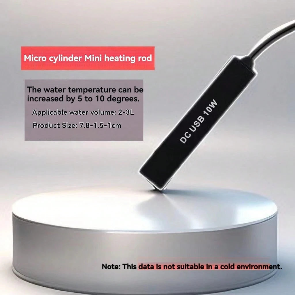 10W USB Powered Aquarium Heater, Compact & Portable, IPX8 Waterproof, Low Voltage (USB Compatible), Energy-Efficient, Suitable For Small Fish Tanks, Nano Terrariums, Terrestrial Tanks- No Battery Nee