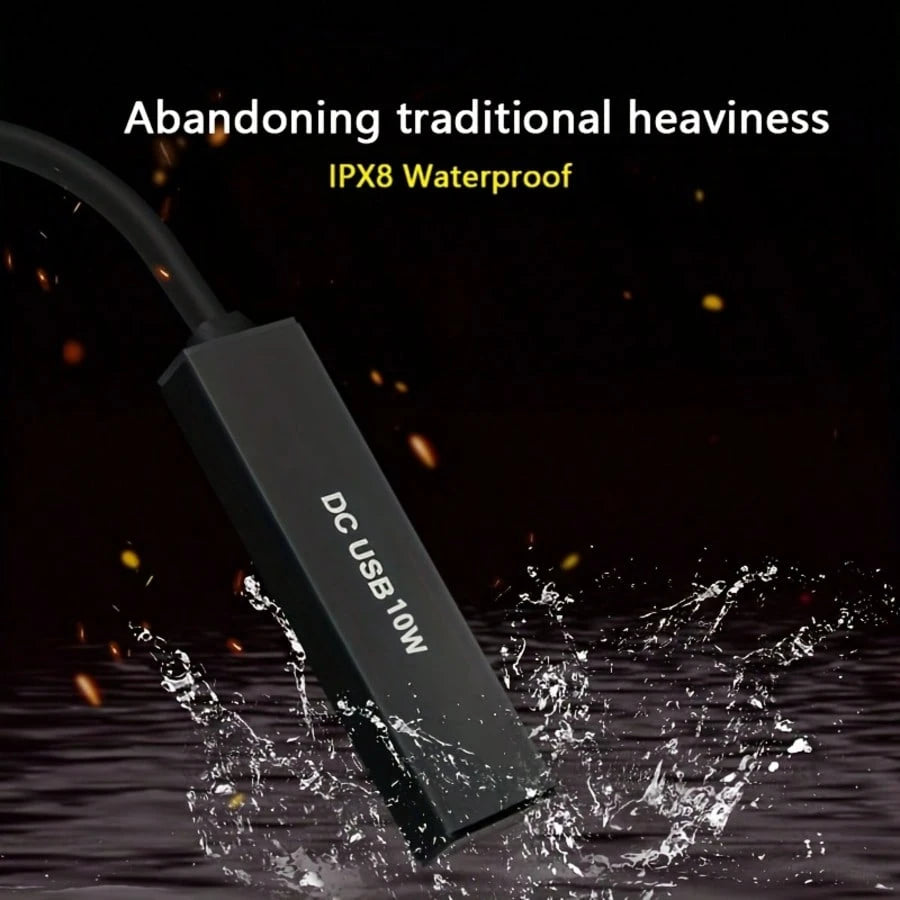 10W USB Powered Aquarium Heater, Compact & Portable, IPX8 Waterproof, Low Voltage (USB Compatible), Energy-Efficient, Suitable For Small Fish Tanks, Nano Terrariums, Terrestrial Tanks- No Battery Nee