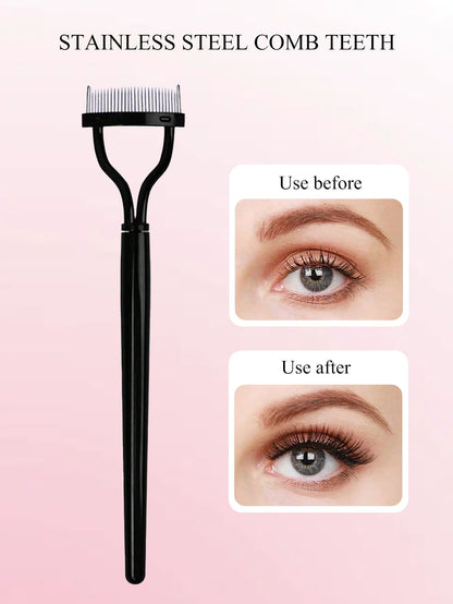 11/5pcs Eyelash Curler Set, Women's Eyelash Brush Kit, 1pc Eyelash Curler With Comb (With 2 Replacement Combs), 1pc Eyelash Comb Separator, 2pcs Eyelash Curlers, 5pcs Eyelash Curler Replacement Pads