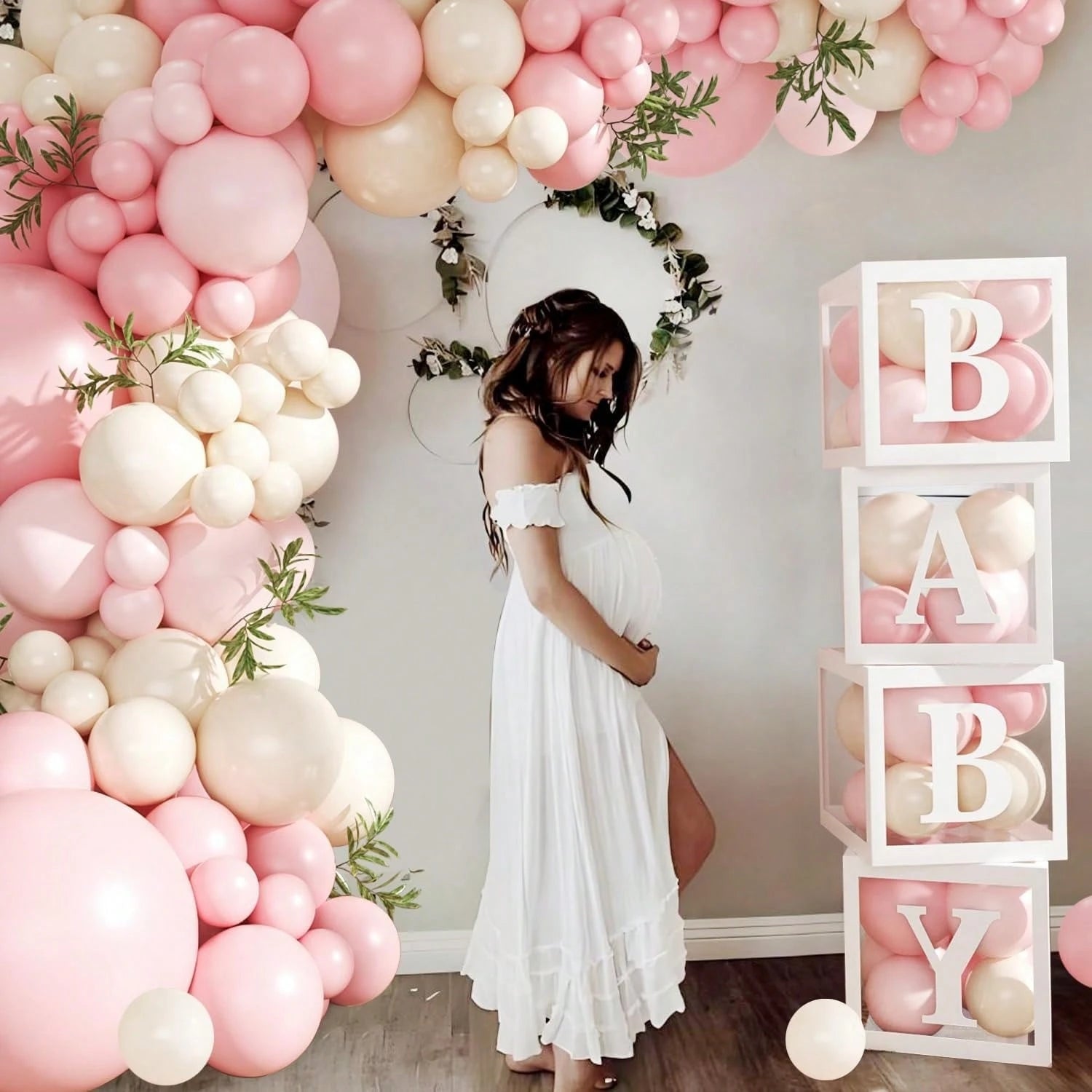 117pcs Pink Balloon Arch Garland Set, Suitable For Baby Shower, Bohemian Party, Birthday, Gender Reveal Party And Wedding Decoration