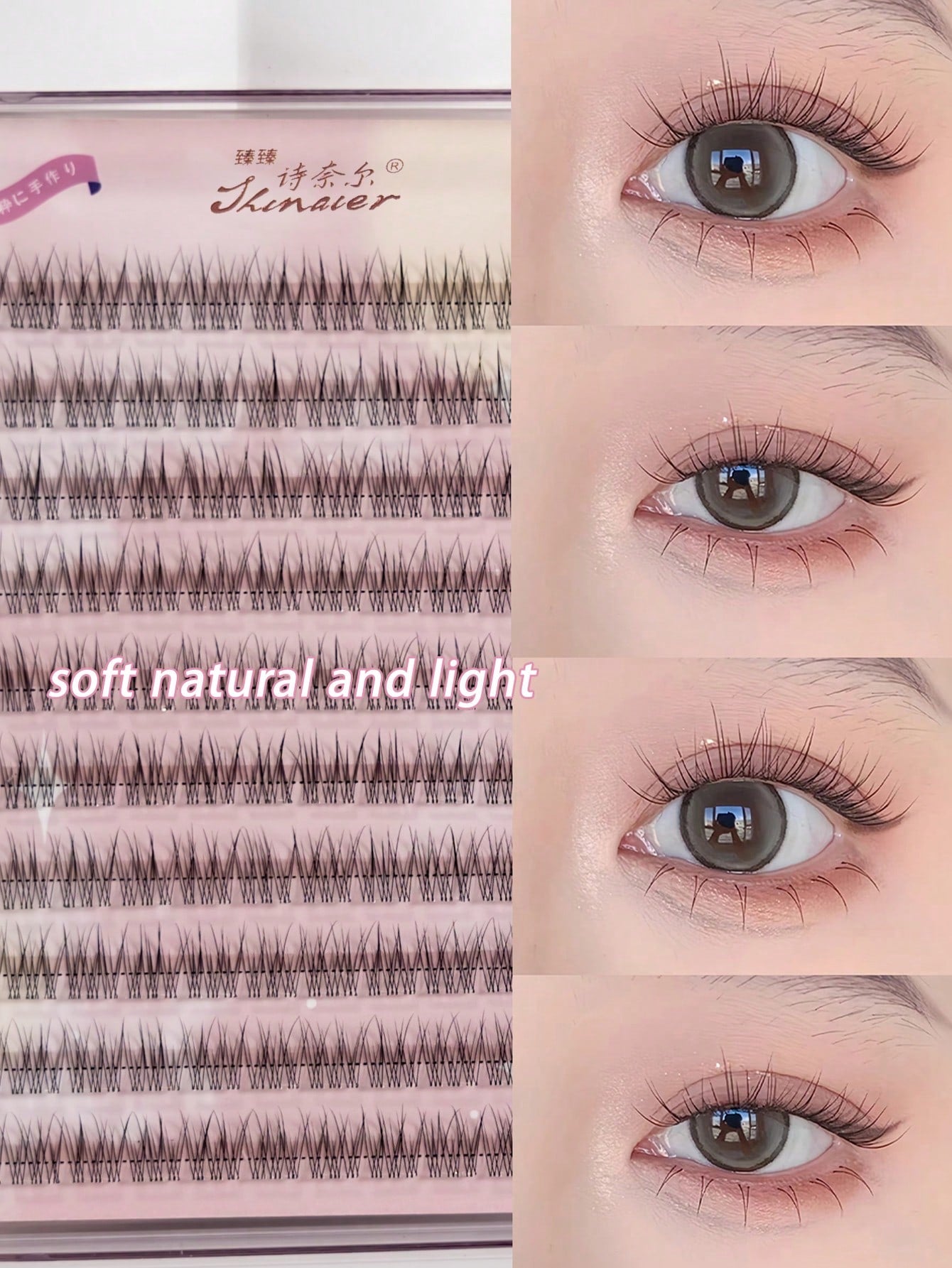 120Clusters Self Adhesive Eyelashes Natural Look Pre Glued Lashes 10-12mm DIY Eyelash Extension Set With Tweezers Wear No Glue Needed Eyelash Suitable For Daily Use Japanese & Korean Makeup Toolslash