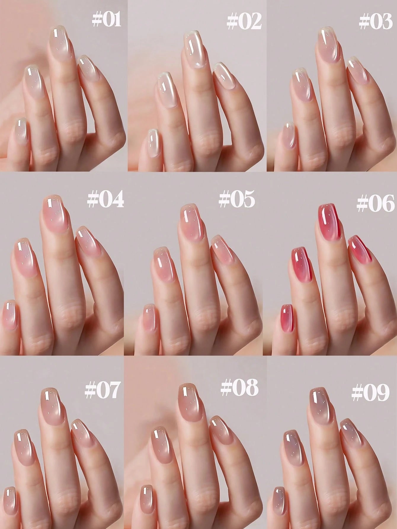 12ml Summer Ice-Translucent Nude Pink Cat-Eye 2026 New Edition White Tap Water Nail Art Fine Magnetic Powder Glass Bead Nail Polish Gel Salon Home Professional All-Season DIY Gel Nail Art Product