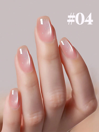 12ml Summer Ice-Translucent Nude Pink Cat-Eye 2026 New Edition White Tap Water Nail Art Fine Magnetic Powder Glass Bead Nail Polish Gel Salon Home Professional All-Season DIY Gel Nail Art Product
