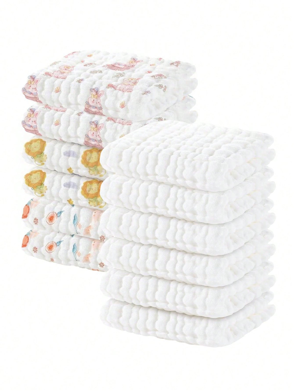 12pcs 10"X10" Muslin Baby Washcloths 100% Cotton Face Towels 6 Pack Wash Cloths For Baby 10x10in Soft And Absorbent Baby Wipes