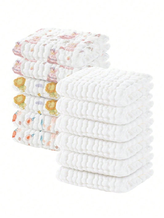 12pcs 10"X10" Muslin Baby Washcloths 100% Cotton Face Towels 6 Pack Wash Cloths For Baby 10x10in Soft And Absorbent Baby Wipes