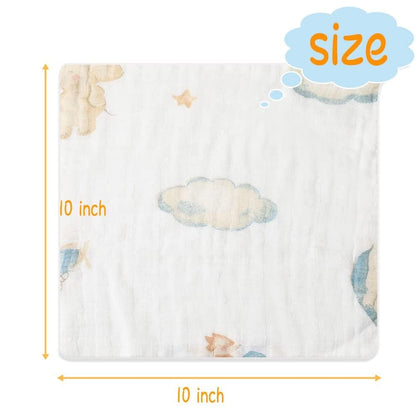 12pcs 10"X10" Muslin Baby Washcloths 100% Cotton Face Towels 6 Pack Wash Cloths For Baby 10x10in Soft And Absorbent Baby Wipes