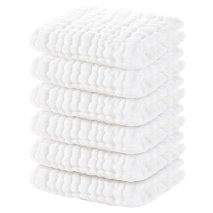 12pcs 10"X10" Muslin Baby Washcloths 100% Cotton Face Towels 6 Pack Wash Cloths For Baby 10x10in Soft And Absorbent Baby Wipes