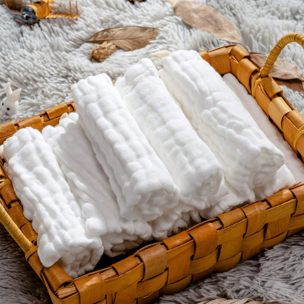 12pcs 10"X10" Muslin Baby Washcloths 100% Cotton Face Towels 6 Pack Wash Cloths For Baby 10x10in Soft And Absorbent Baby Wipes