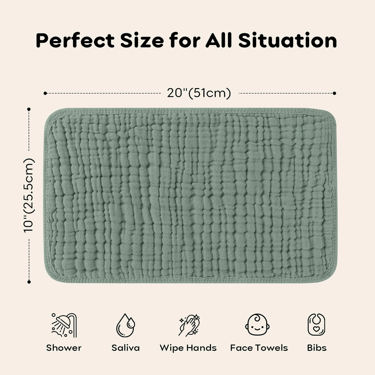 12PCS 20" X10" Muslin Burp Cloths Large Hand Washcloths For Boys & Girls, Baby Essentials Extra Absorbent And Soft Burping Rags For Newborn Registry