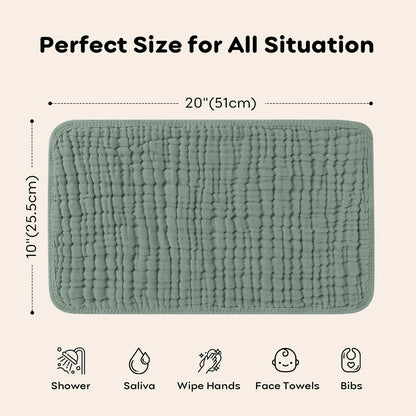12PCS 20" X10" Muslin Burp Cloths Large Hand Washcloths For Boys & Girls, Baby Essentials Extra Absorbent And Soft Burping Rags For Newborn Registry