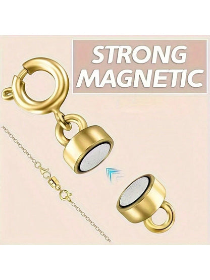 12pcs/6pcs/10pcs Mixed Magnetic Clasps Closures, Converters Jewelry Clasps For Golden Silver Plated Jewelry Making Clasps
