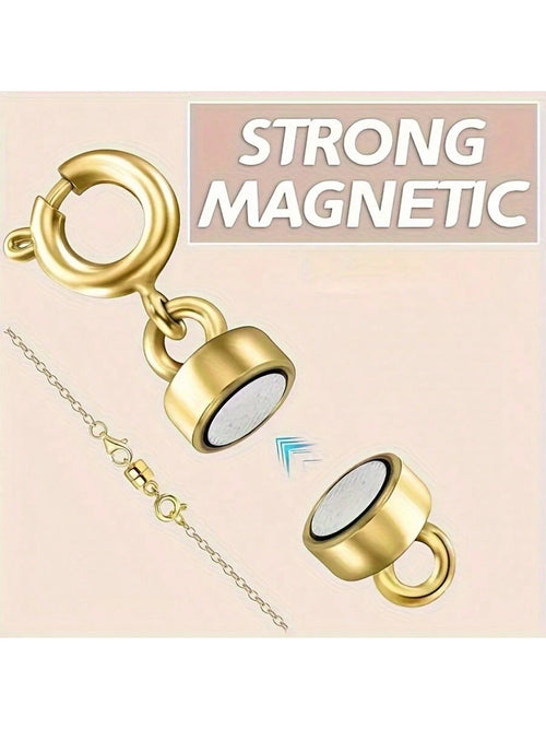 12pcs/6pcs/10pcs Mixed Magnetic Clasps Closures, Converters Jewelry Clasps For Golden Silver Plated Jewelry Making Clasps