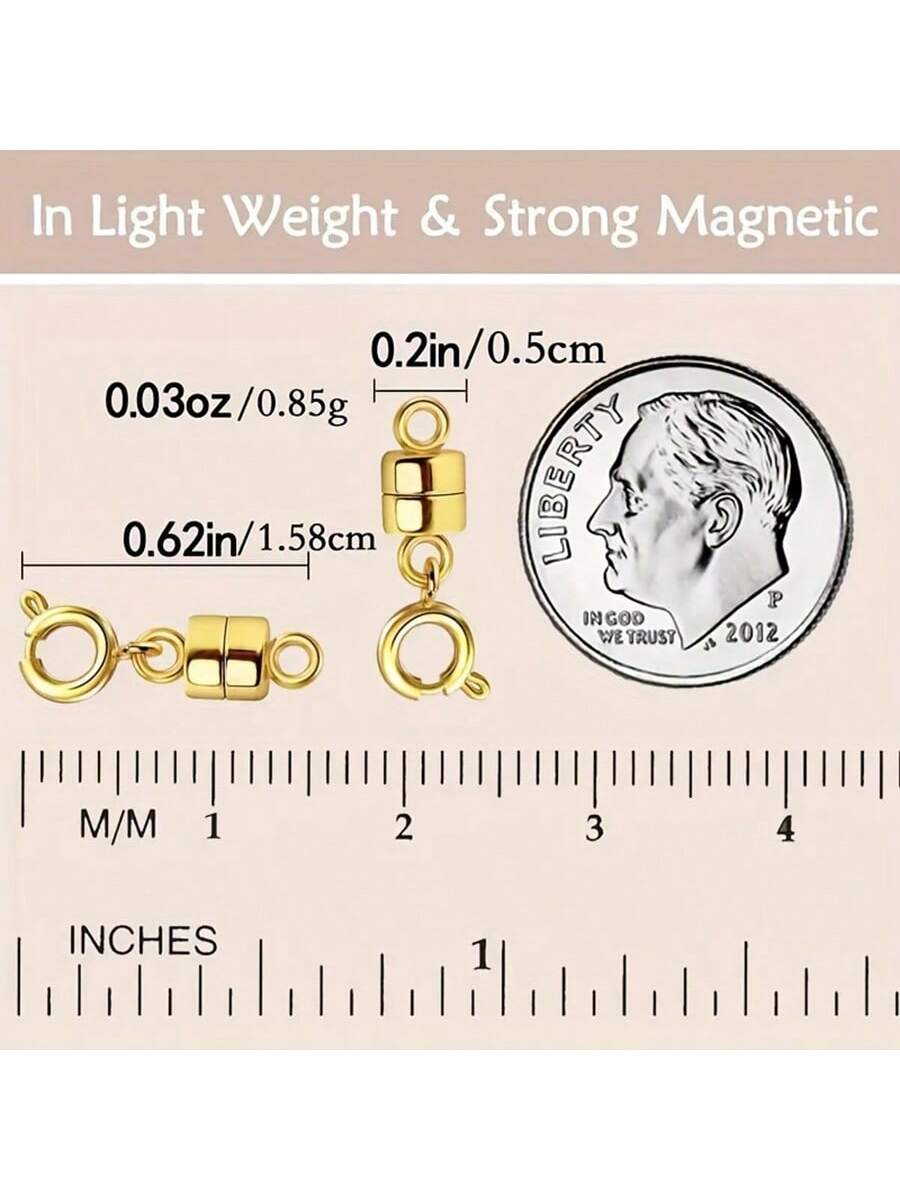 12pcs/6pcs/10pcs Mixed Magnetic Clasps Closures, Converters Jewelry Clasps For Golden Silver Plated Jewelry Making Clasps