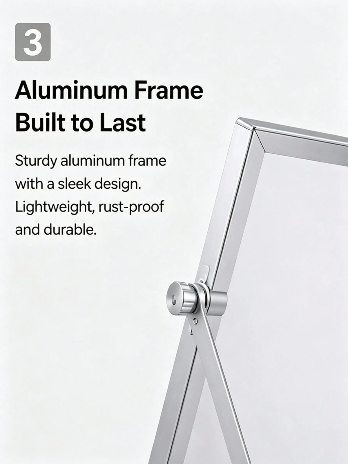 12pcs Aluminum Alloy Frame Desktop Whiteboard Set (Includes 4 Whiteboard Markers + 6 Magnetic Clips + 1 Eraser, Whiteboard Marker Colors Random)- Double-Sided Memo Board With Stand, Suitable For Offi