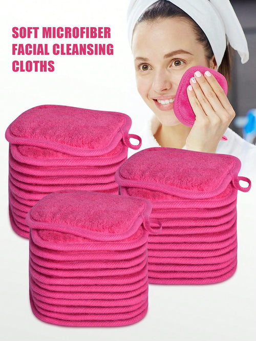 12pcs Makeup Remover Pads, Edged Design, Reusable, Soft & Moisturizing Cleansing Wipes, 6/3/1 Pc Set