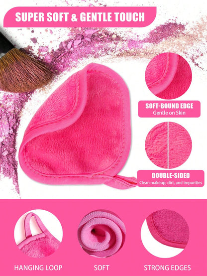 12pcs Makeup Remover Pads, Edged Design, Reusable, Soft & Moisturizing Cleansing Wipes, 6/3/1 Pc Set