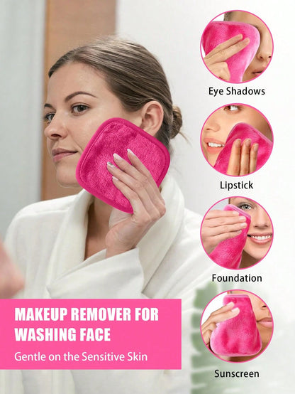 12pcs Makeup Remover Pads, Edged Design, Reusable, Soft & Moisturizing Cleansing Wipes, 6/3/1 Pc Set