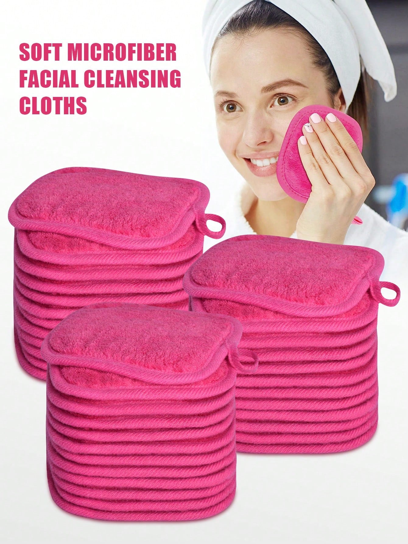 12pcs Makeup Remover Pads, Edged Design, Reusable, Soft & Moisturizing Cleansing Wipes, 6/3/1 Pc Set