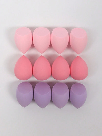 12pcs Medium Makeup Sponge Puff, Mixed Beauty Makeup Sponge For Liquid, Cream, Powder, Multi Color Cosmetics Sponge. Latex-Free, Dual-Use Wet Or Dry Foundation Blending Cream, Suitable For All Skin Ty