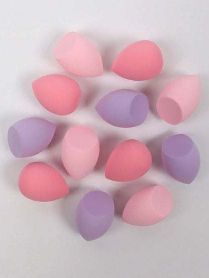 12pcs Medium Makeup Sponge Puff, Mixed Beauty Makeup Sponge For Liquid, Cream, Powder, Multi Color Cosmetics Sponge. Latex-Free, Dual-Use Wet Or Dry Foundation Blending Cream, Suitable For All Skin Ty