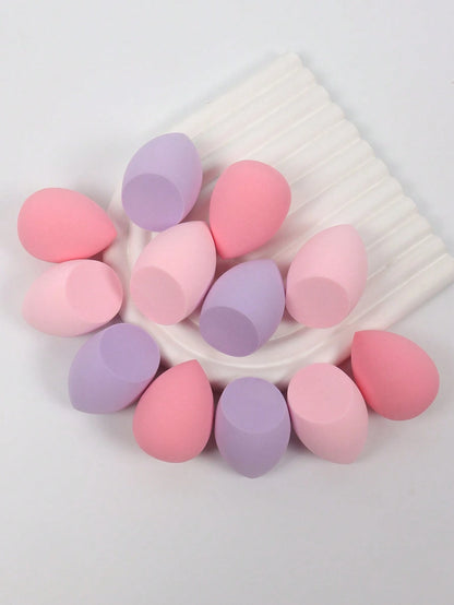 12pcs Medium Makeup Sponge Puff, Mixed Beauty Makeup Sponge For Liquid, Cream, Powder, Multi Color Cosmetics Sponge. Latex-Free, Dual-Use Wet Or Dry Foundation Blending Cream, Suitable For All Skin Ty
