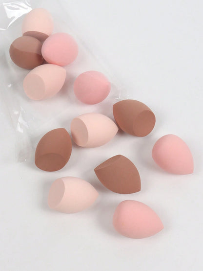 12pcs Medium Makeup Sponge Puff, Mixed Beauty Makeup Sponge For Liquid, Cream, Powder, Multi Color Cosmetics Sponge. Latex-Free, Dual-Use Wet Or Dry Foundation Blending Cream, Suitable For All Skin Ty