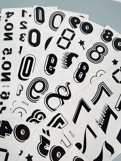 12pcs Y2K Chicano Digital Temporary Tattoo Stickers- Back To School Gift Set, Waterproof Sports Style 0-9 Number Stickers, Suitable For School Sports Events, Competitions, Parties And Activities