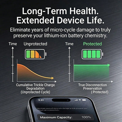 140W Type-C Physical-Disconnect Battery Guard- Auto & Self-Eject Charger, Smart Auto-Stop Charging Accessory Compatible With Smartphones, Laptops, Tablets, Anti-Overcharge Protect