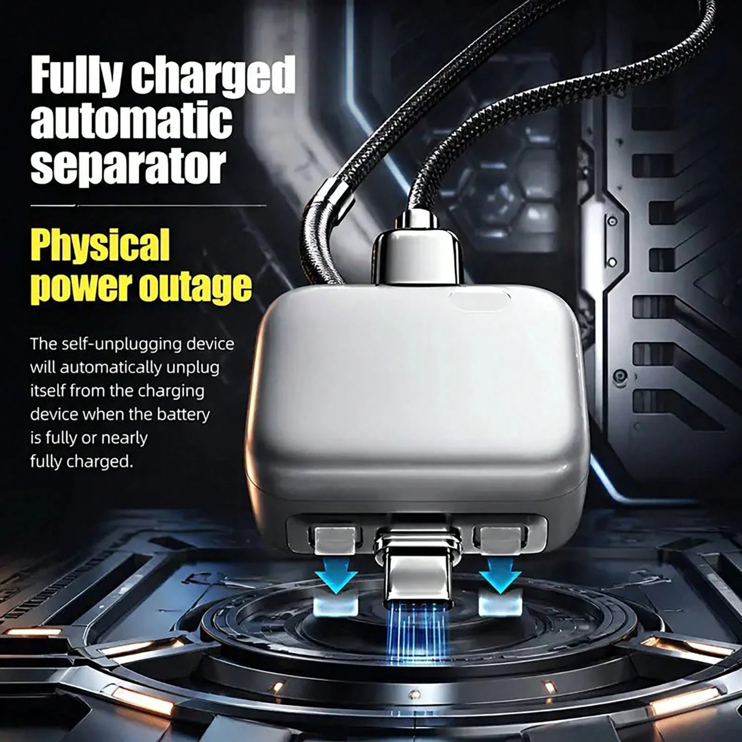 140W Type-C Physical-Disconnect Battery Guard- Auto & Self-Eject Charger, Smart Auto-Stop Charging Accessory Compatible With Smartphones, Laptops, Tablets, Anti-Overcharge Protect