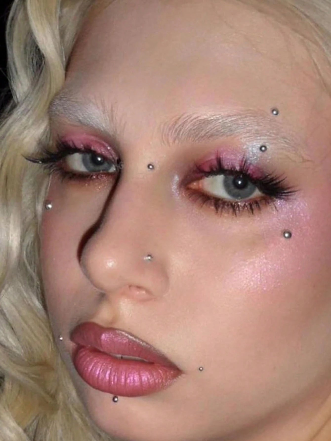 1650/825/165/1pc 3-6mm Silver Plated Acrylic Fake Nose Ring Ear Stud Sticker Fake Eyebrow Lip Ring Non-Pierced Body Jewelry Face Sticker