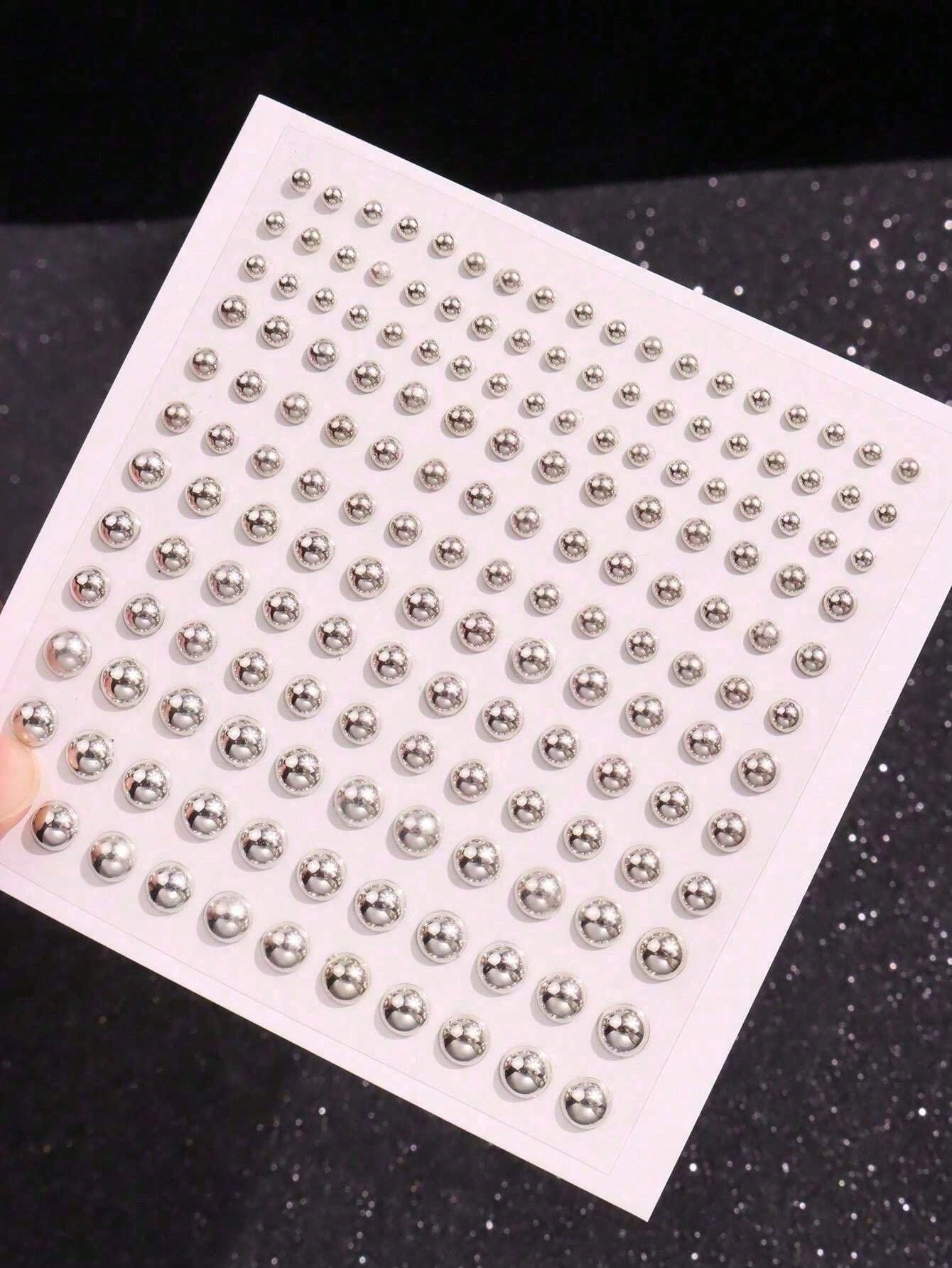 1650/825/165/1pc 3-6mm Silver Plated Acrylic Fake Nose Ring Ear Stud Sticker Fake Eyebrow Lip Ring Non-Pierced Body Jewelry Face Sticker