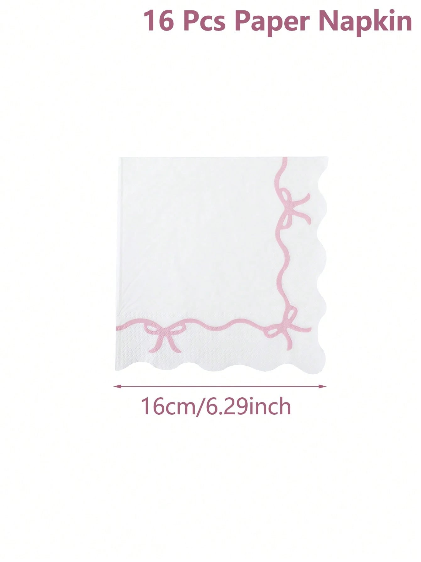 16pcs Pink Bow Tissue Paper, Pink Bow Themed Disposable Napkins, Cute Bow Tableware Decor Napkins For Birthday, Tea Party, Wedding, Baby Shower, Home Decor, Party Supplies, Wedding Supplies