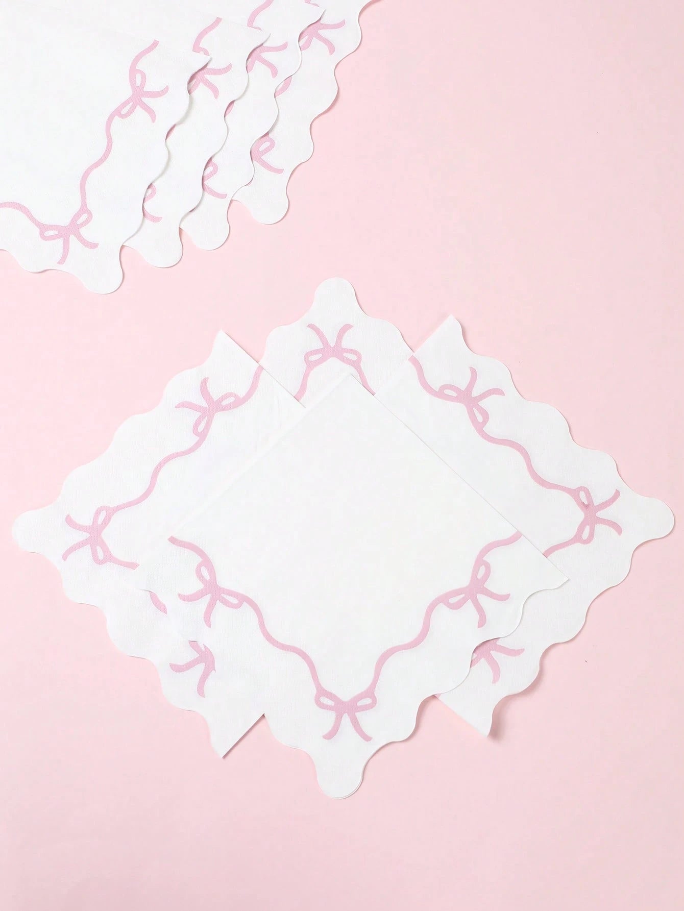 16pcs Pink Bow Tissue Paper, Pink Bow Themed Disposable Napkins, Cute Bow Tableware Decor Napkins For Birthday, Tea Party, Wedding, Baby Shower, Home Decor, Party Supplies, Wedding Supplies