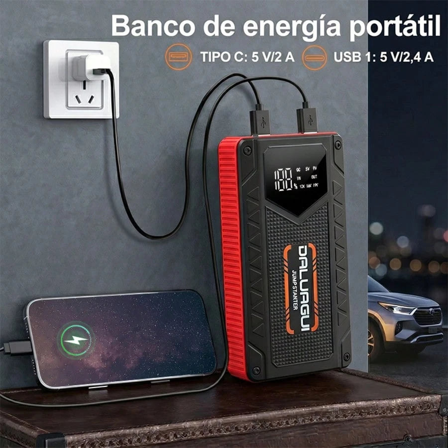 17000A Automotive Battery Booster Pack, Portable 12V Car Starter For Gasoline And Vehicles, With LED Emergency Torch And Intelligent Jumper Clamps For Cars SUVs Pickup Trucks And Motorcycles, Christm